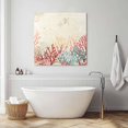 thumbnail image 3 of Red Coral Coastal Wall Art Painting on Canvas, Summer Beach Ocean Shells Starfish Turtle Canvas Art Home Prints Wall Art Framed Modern Artwork for Living Room Bedroom Wall Decor 12x12in, 3 of 9