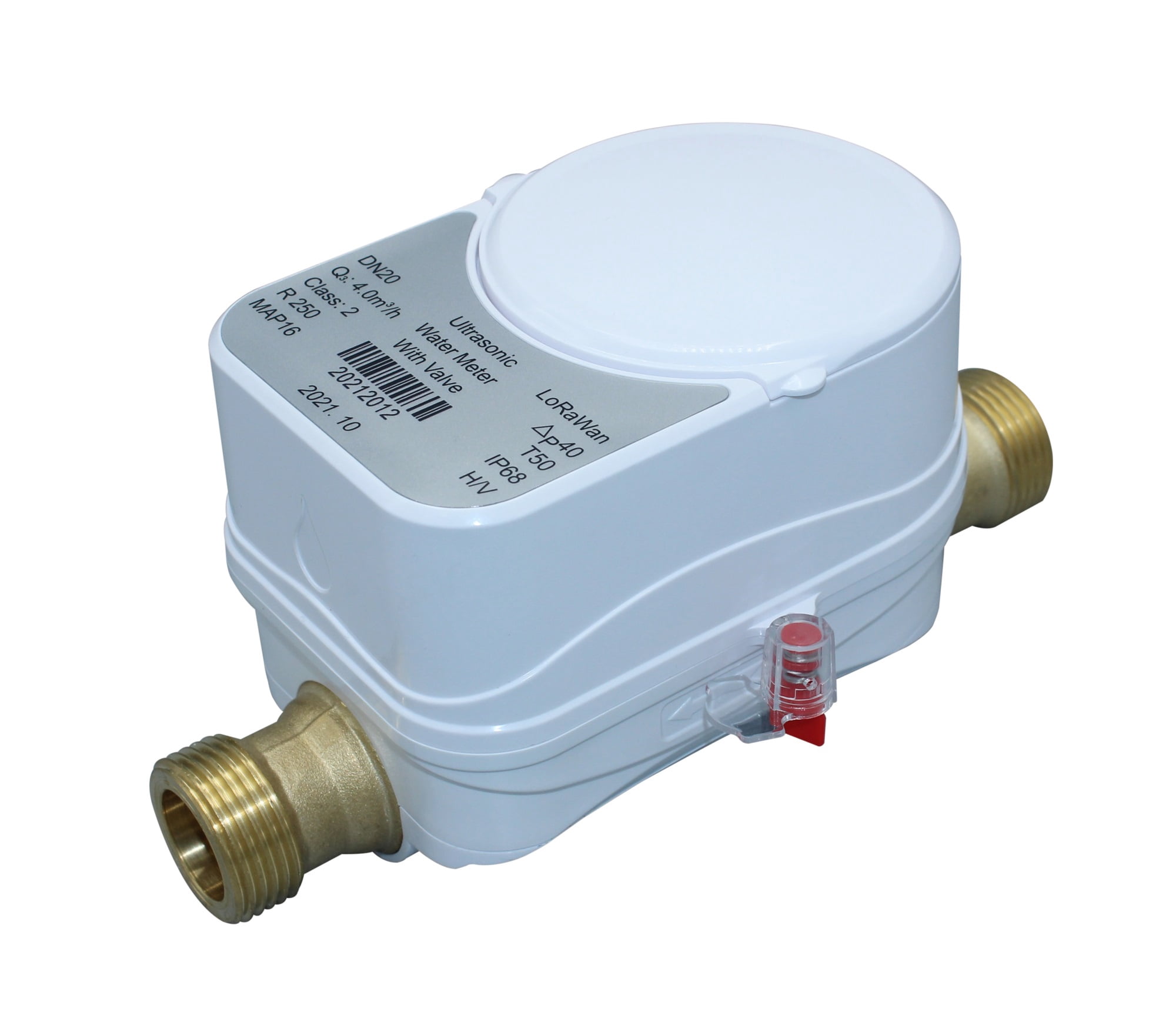 Smart Ultrasonic Water Flow Meter with Tuya Zigbee App Control ,Durable Brass Construction