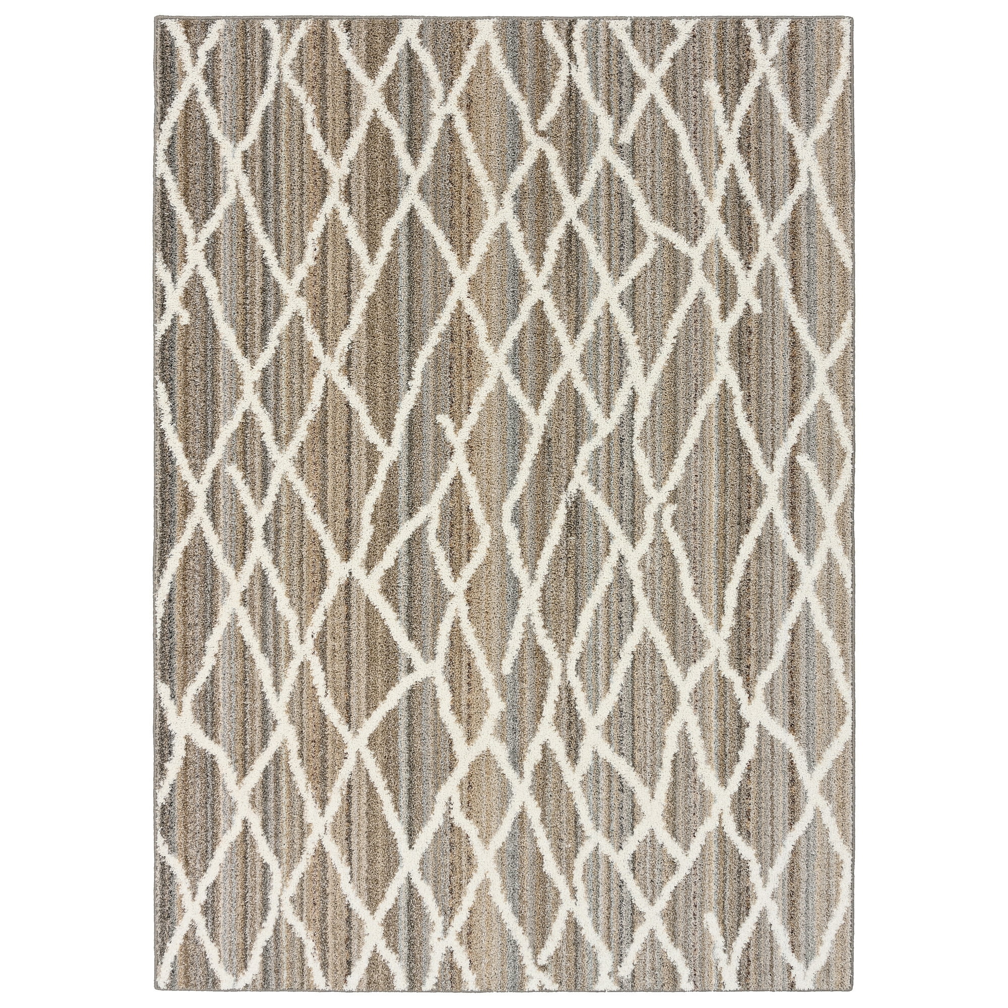Mainstays Diamond Stripe Earth Tone/White Indoor Area Rug, 5 ft x 7 ft