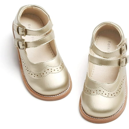 

QWZNDZGR Toddler Little Girl Princess Dress Shoes-Mary Jane Flats for Girl Party School Shoes.