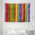 thumbnail image 1 of Abstract Tapestry, Vibrant Painted Wood Vertical Planks as Background Cheerful Artistic Rainbow Image, Wall Hanging for Bedroom Living Room Dorm Decor, 80W X 60L Inches, Multicolor, by Ambesonne, 1 of 2