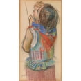 thumbnail image 2 of Stanisław Wyspiański 11x18 Gold Ornate Wood Frame and Double Matted Museum Art Print Titled - Krakow Girl - Study for Stained Glass 'Polonia' for the Lviv Cathedral (1894), 2 of 4