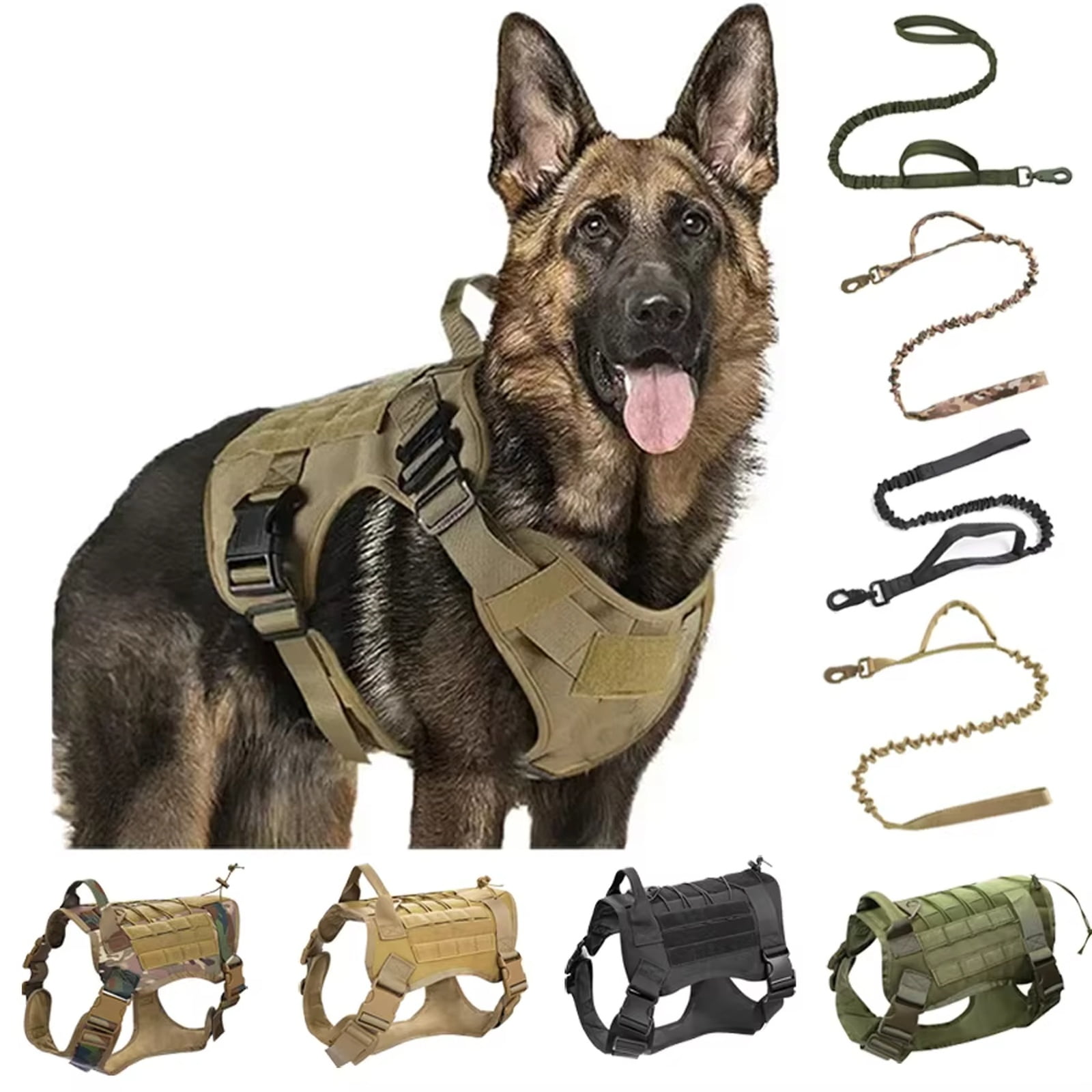 Dog Harness with Handle for Large Dogs, Anti Pull Chest Harness, Outdoor Pet Vest with Leash, Heavy Duty Dog Harness Size L for Walking，C
