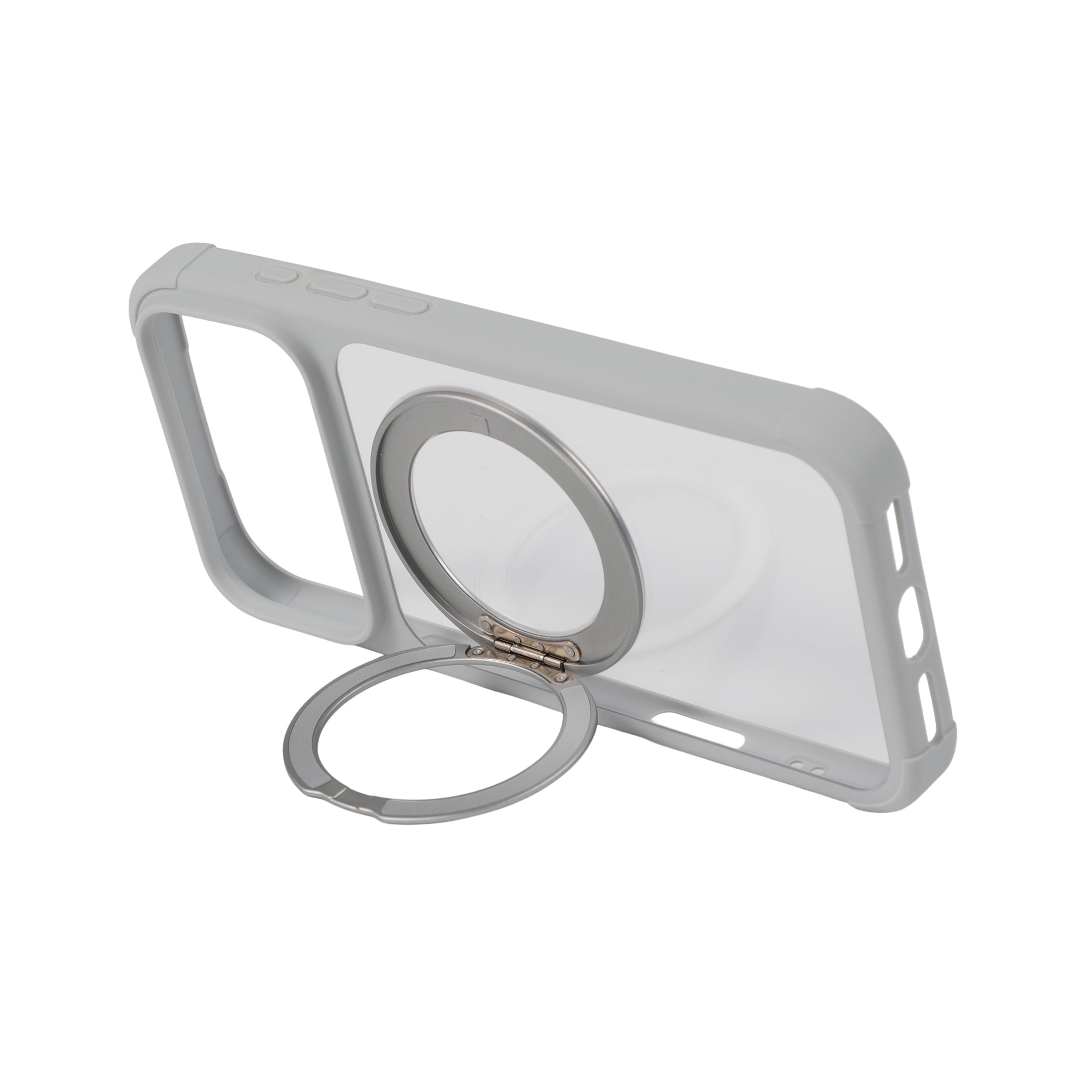 onn iPhone 18 Pro Max and iPhone 17 Pro Max Bumper Cell Phone Case with MagSafe & 360 Ring Kickstand, Clear