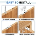 thumbnail image 4 of 2Pack 360 Degree Rotating Pivot Hinges, 95 x 18.5mm Concealed Hinge, Black, 4 of 6