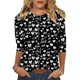 thumbnail image 1 of Women's Valentine's Day Heart Print Three-Quarter Sleeve Casual T-Shirt White XXXL, 1 of 4