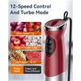 thumbnail image 4 of Immersion Blender Handheld 1000W 5 in 1 Corded Stick Hand Blender Kitchen with 12 Speed, BPA-Free, Mixing Beaker, Chopper, Whisk, Milk Frother, Perfect Emulsifier, 4 of 9