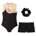 thumbnail image 4 of YONGHS Kids Girls Sport Dance Outfits Ballet Dance Leotard with Athletic Shorts Dancewear Hot Pink 6, 4 of 7
