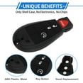 thumbnail image 4 of Unique Bargains Key Shell Case for Ram 1500 2013-2021 for Ram 2500 3500 4500 5500 2013-2018 Keyless Entry Remote Key Fob Replacement Case 4 Button GQ4-53T, 4 of 7