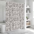 thumbnail image 5 of Farmhouse Grey Shower Curtain Set - Long 72" x 84" Washable Bathtub Curtain with 12 Hooks, Vintage Flower Leaf Botanical Plant Waterproof Fabric Stall Shower Curtains for Bathroom/Bathtub Décor, 5 of 6