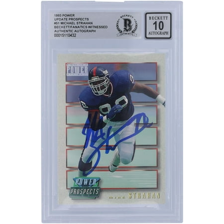 Michael Strahan New York Giants Autographed 1993 Pro Set Power Update Prospects #PP51 Beckett Fanatics Witnessed Authenticated 10 Rookie Card - Fanatics Authentic Certified