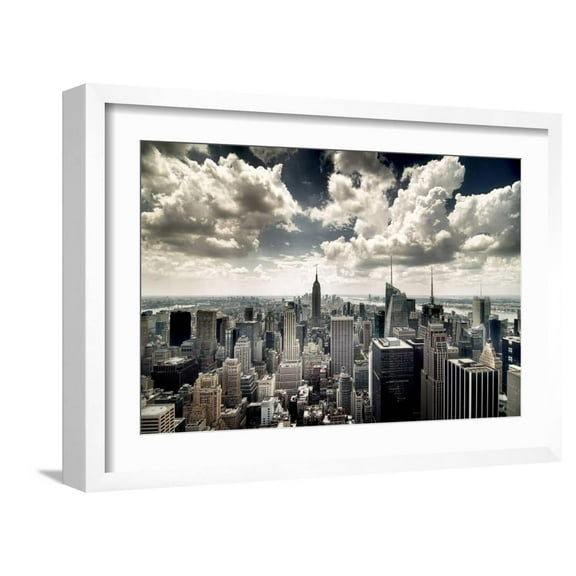 Art.com View of Manhattan, New York Photographic Print by Steve Kelley, White Frame Wall Art, 23" x 17"