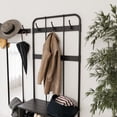 thumbnail image 3 of Renovators Supply Black Wrought Iron Robe and Coat Double Hooks 5 in. L Rustic Entry Way Hat or Jacket Hanger Wall Mount w/Screws Pack of 6, 3 of 3