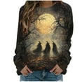 thumbnail image 2 of Neewe Crewneck Halloween Sweatshirt Women Witches Graphic Casual Oversized Pullover Print Hoodies Long Sleeve Blouse Tops, 2 of 6