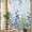 Gray Blue, variant on Purple Teal Botanical Privacy Window Film, Decorative Stained Glass Window Film, Watercolor Spring Eucalyptus Leaves Resuable Rainbow Static Cling for Home Bathroom Living Room Glass Door 17.7"x39.3"