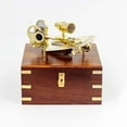 thumbnail image 4 of Nagina International Pirate's Nautical Ship Decor Brass Polished Sextant with Decorative Anchor Inlaid Wooden Case | Maritime Replica Collectibles Decor, 4 of 5