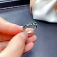 thumbnail image 3 of Women Fashion Ring Copper Ring With Simulated Peacock Blue Topaz Diamond Studded Green Diamond Accent For Daily Wear, 3 of 4