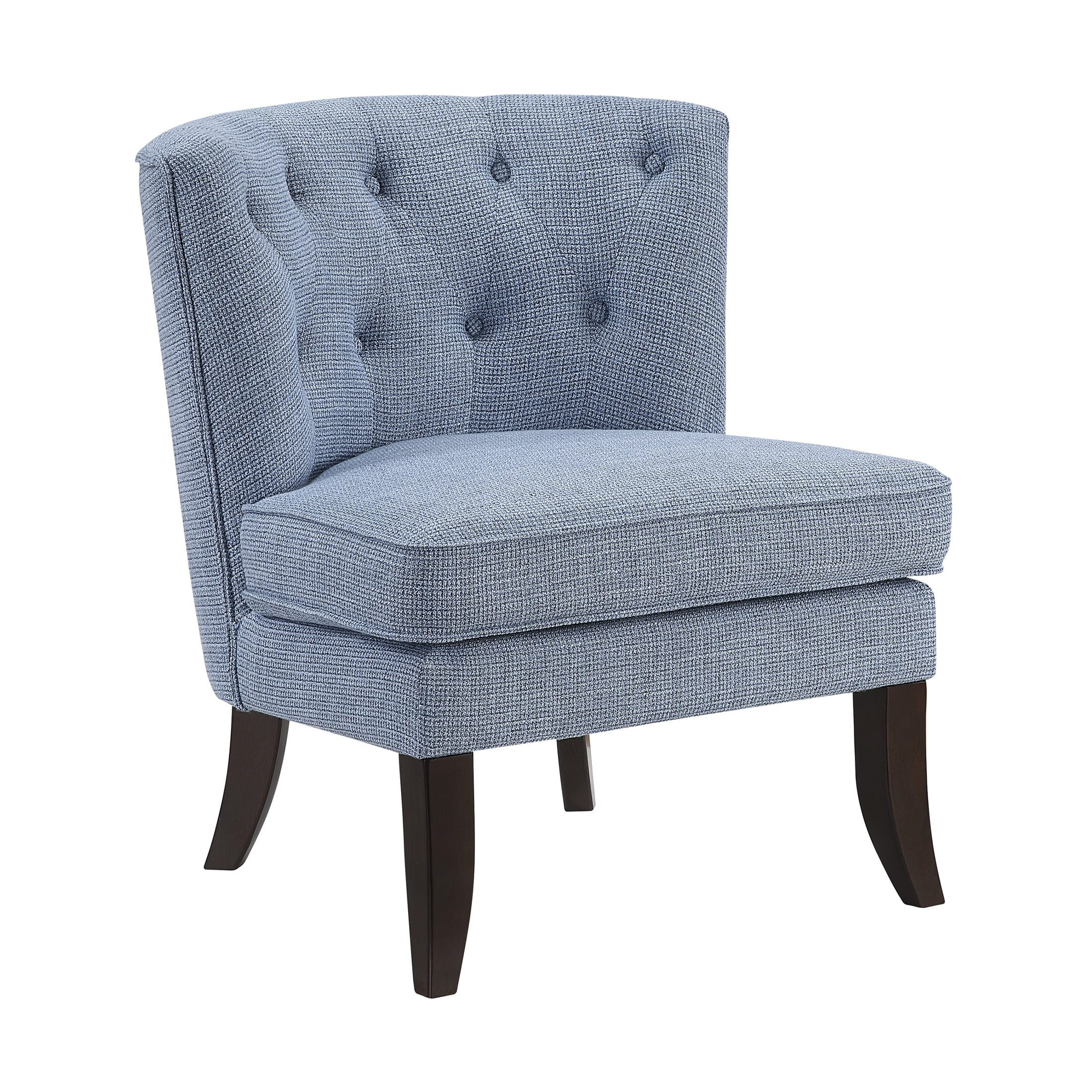 OakvillePark Crestbourne Textured Fabric Button Tufted Back Accent Chair, Blue