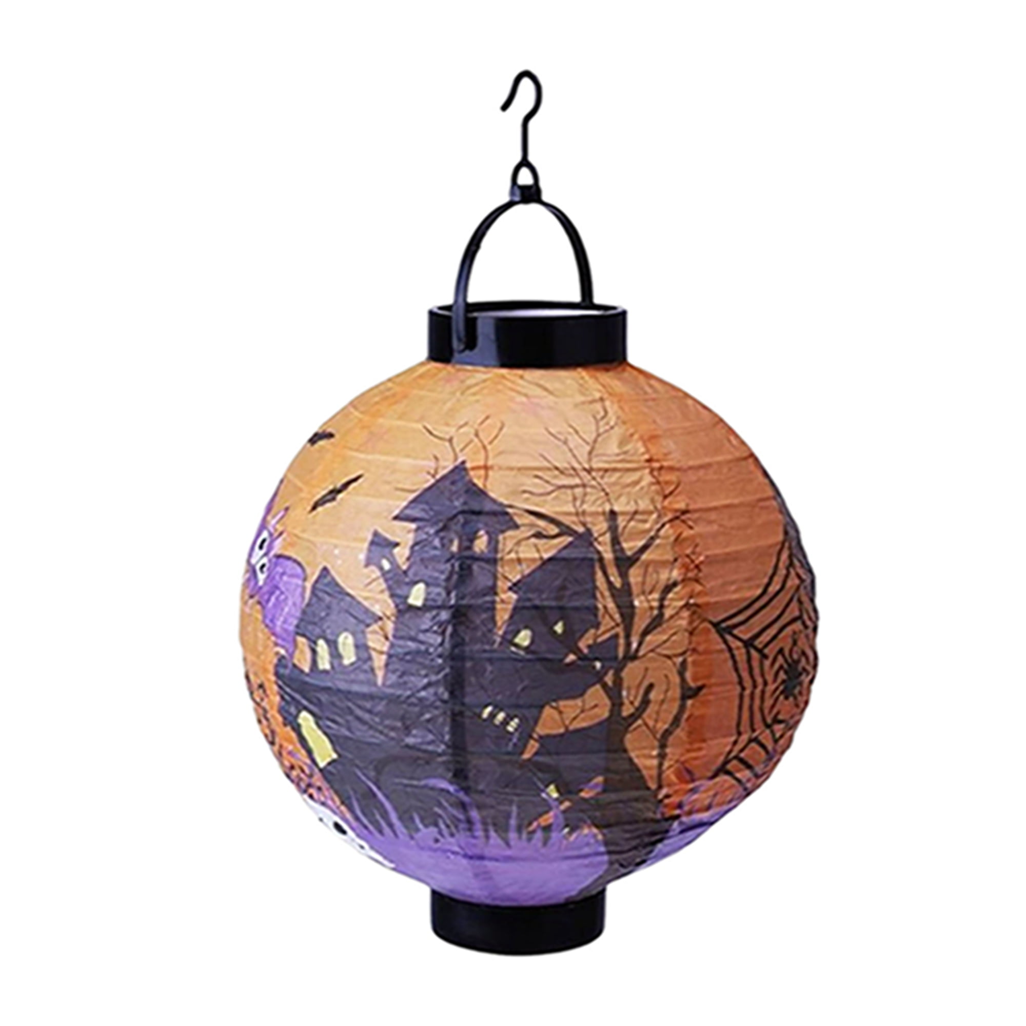 Lot De 5 Lampions Halloween LED – Citrouille, Araignées, Fantômes – Lanternes En Papier Pliable à Suspendre
