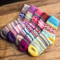 thumbnail image 3 of 5Pack Womens Vintage Winter Warm Soft Thick Knit Cold Wool Crew Socks,Free size,Multicolor, 3 of 6