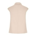 thumbnail image 4 of Linen Sleeveless Shirts for Women Cotton Collared V Neck Solid Tank Top Casual Summer Outfits Dressy Casual Basic Tees Trendy Clothes, 4 of 5