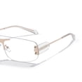 thumbnail image 4 of 2x de terre rectangular para mujer de montura metálica con lentes tintadas clásicas 400 Colco moda de gafas de sol sin montura de mujer, 4 of 8