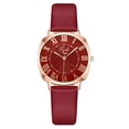 thumbnail image 2 of Women Fashion Leather Watch, Elegant Roman Numeral Dial, Rose Gold Case, Red Leather Strap, Luxury Casual Dress Wristwatch For Daily Wear Gift, 2 of 3