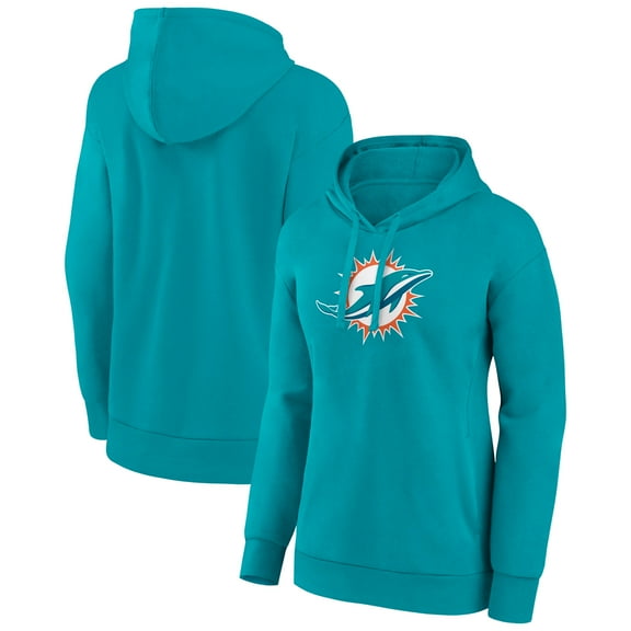 Women's Aqua Miami Dolphins Primary Logo Pullover Hoodie