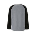 thumbnail image 4 of goowrom Women?s Casual Long Sleeve Loose T-shirt Fashion Contrast Color Raglan Round Neck Pullover Tops, 4 of 9