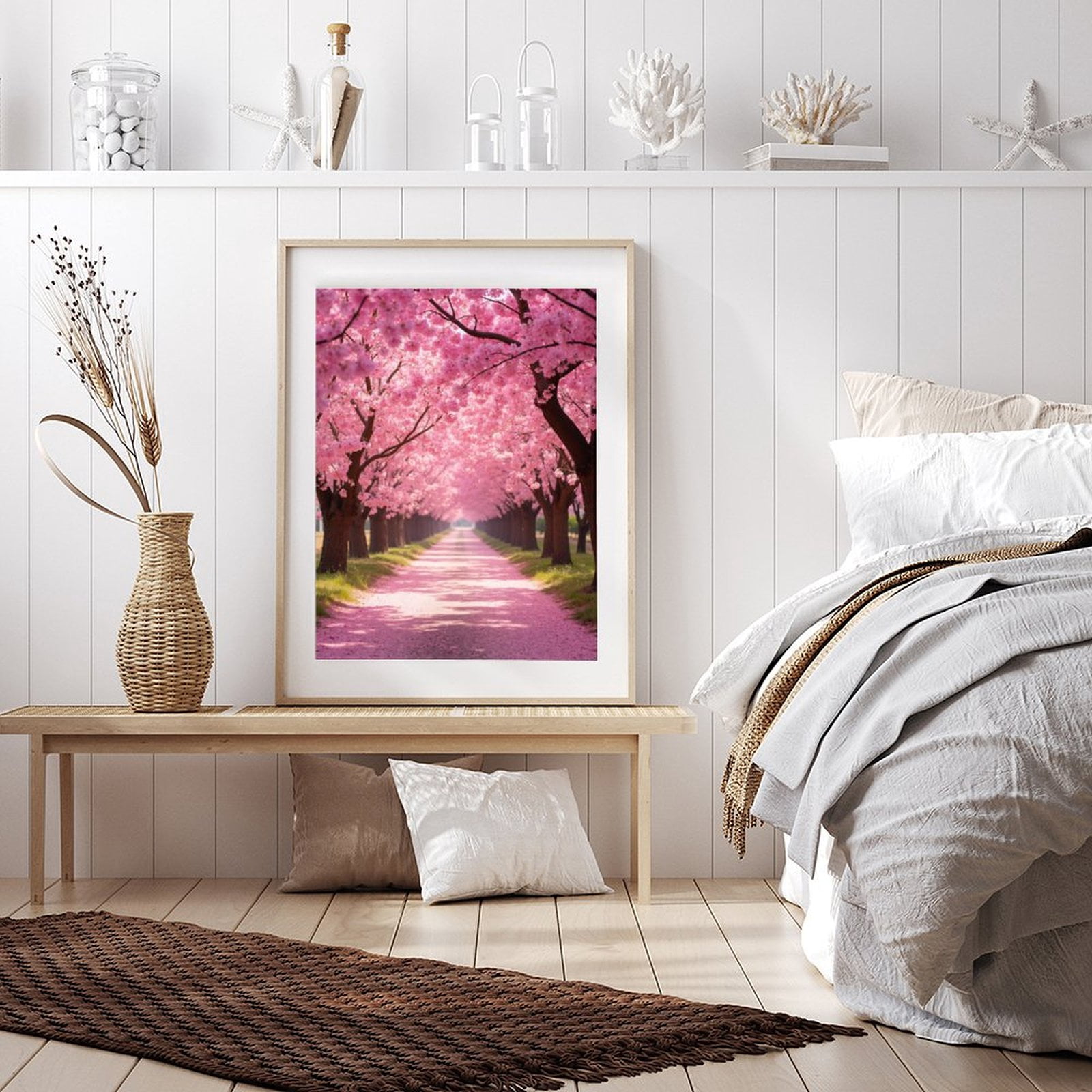 Diamond Art Kits for Adults - 5d Path Under Blossoming Cherry Trees Diamond Painting for Adults, Diamond Art for Adults Beginners, Diamond Painting Kits for Adults for Home Wall Decor