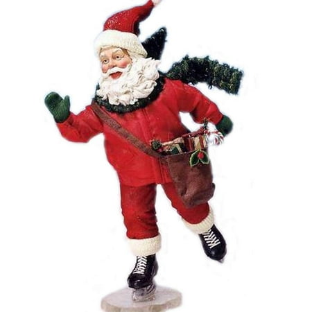 Retired Kurt Adler Fabriche *Santa Slides* Santa Ice Skates