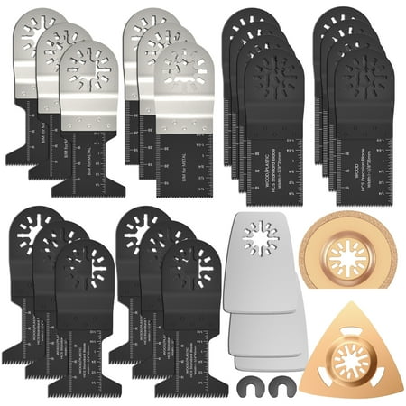 

NKTIER 27PCS Metal Wood Oscillating Multitool Quick Release Saw Blades Compatible With Fein Multimaster Porter Cable Black & Decke