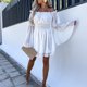 thumbnail image 4 of Vestido Vestidos de verano para mujer, vestido informal con manga trompeta, vestido dulce con hombros descubiertos, bonito traje de verano de gasa con manga acampanada Ygjytge Blanco T L para Mujer, 4 of 9