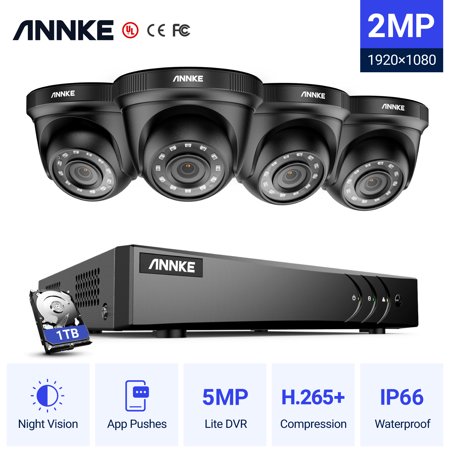 UPC: 0615116532491 | ANNKE H.265+ 8CH Home Security Camera System with Human/Vehicle Detection  5-in-1 AI DVR Recorder and 4 x 1080P CCTV Indoor & Outdoor Turret Cameras  100 ft Night Vision  Email Alert  1TB Hard Drive