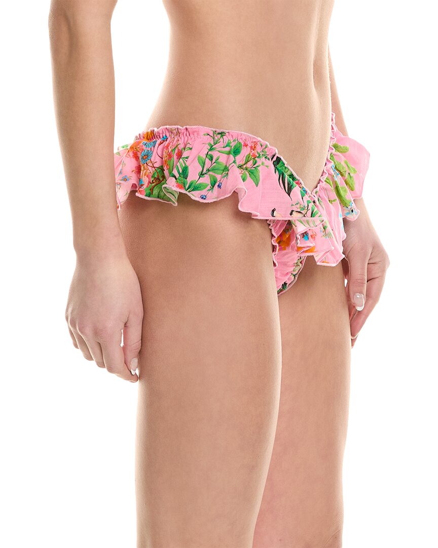 Cynthia Rowley womens  Flirt Ruffle Bikini Bottom, M, Pink - image 2 of 3