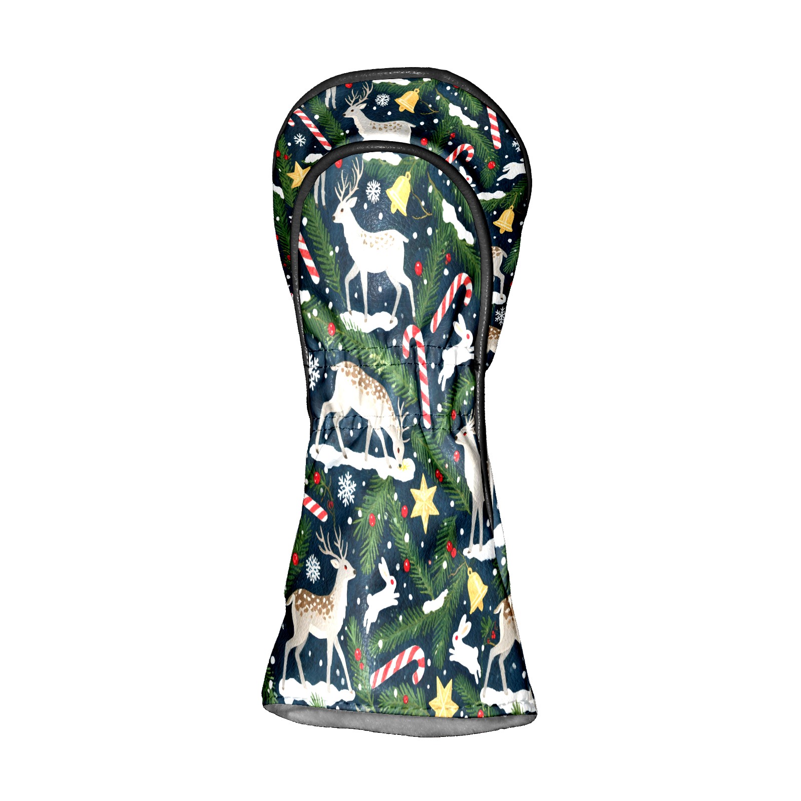 Golf Club Covers, Deer Premium PU Leather Driver Hybrid Putter Head Covers with Velvet Lining, Waterproof Golf Gifts for Men Women