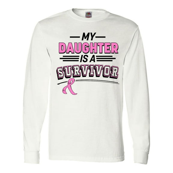 Inktastic My Daughter is a Survivor Breast Cancer Awareness Long Sleeve T-Shirt