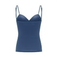 thumbnail image 4 of WTOBBY Supportive Women's Padded Camisole with Removable Chest Pad, Sexy Oversized Layering Tank Top, Soft Stretchy Plus Size Sleepwear Essential ,Navy M, 4 of 5