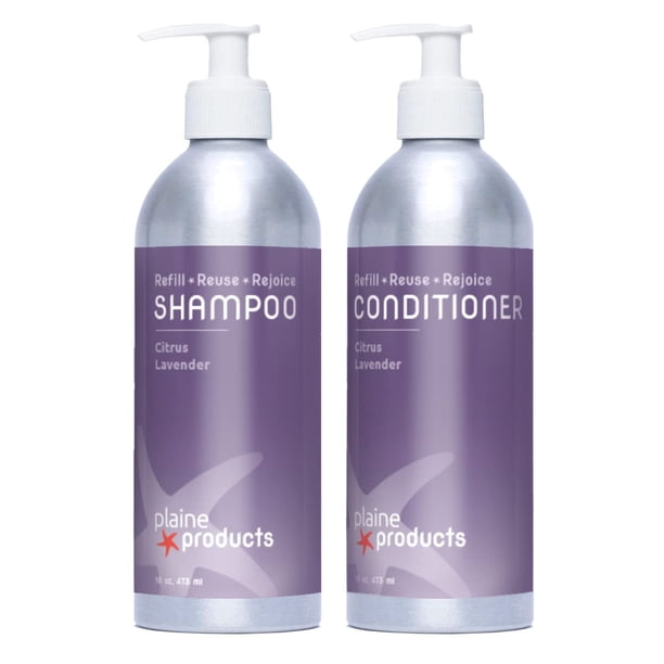 Champú y acondicionador ecológico - Lavanda cítrica - Sin sulfato 16 oz (botellas recargables con bombas)