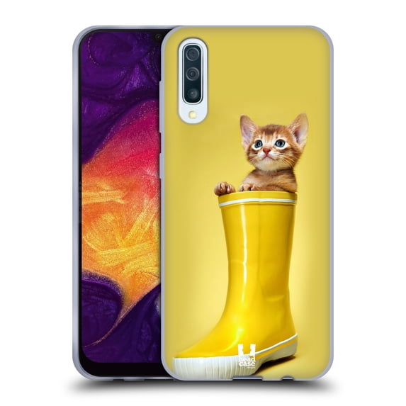 Head Case Designs Funny Animals Abyssinian Kitty In A Boot Soft Gel Case Compatible with Samsung Galaxy A50/A30s (2019)