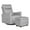 Earl Grey, variant on Evolur Aria Swivel Glider with Ottoman / Swivel Glider / Easy assembly Leisure Chair, Fog Grey