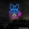 thumbnail image 4 of Glowneon Bulldog Paw Neon Sign, Bulldog In Coffee Cup LED Sign, Welcome Pet Coffee Shop Decor Wall, 4 of 5