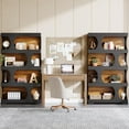 thumbnail image 2 of 4-Tier Tall Bookcase, 71" S-Shaped Bookshelf, Wood Decorative Storage Shelving, 2 of 5