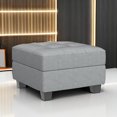 thumbnail image 5 of Belffin Ottoman Module with Storage for Modular Sofa Sectional Couch Cube Seat Square Storage Ottoman Footrest Modern Fabric Light Grey, 5 of 8