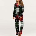 thumbnail image 2 of Feancey Christmas Snowflakes Pajama Sets for Women 2 Piece Loungewear Outfits Fall Long Sleeve Button Down Sleepwear and Pants Pjs Set Christmas Multicolor L, 2 of 7