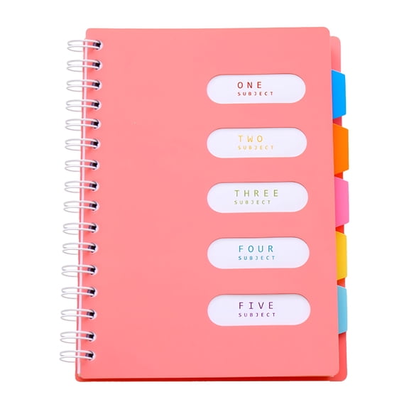CCOCC 5 Subject Notebook 8.4 X 6.6 Large Spiral Notebook with Dividers 240 Pages Office Notebooks for Work Multi Subject Notebook with 5 Tabs Organizer Notebooks