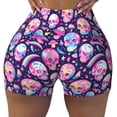 thumbnail image 2 of Fotbe Skull mushroom colorful cute Shorts Sin Costuras – Shorts Deportivos de Cintura Alta para Mujer, Elásticos para Gimnasio, Yoga, Running o Ciclismo-Large, 2 of 8