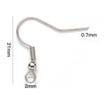 thumbnail image 3 of 20pc 304 Stainless Steel Earring Hooks Ear Wire with Horizontal Loop Stainless Steel Color 20~22x22mm Hole: 2mm Pin: 0.7mm, 3 of 3