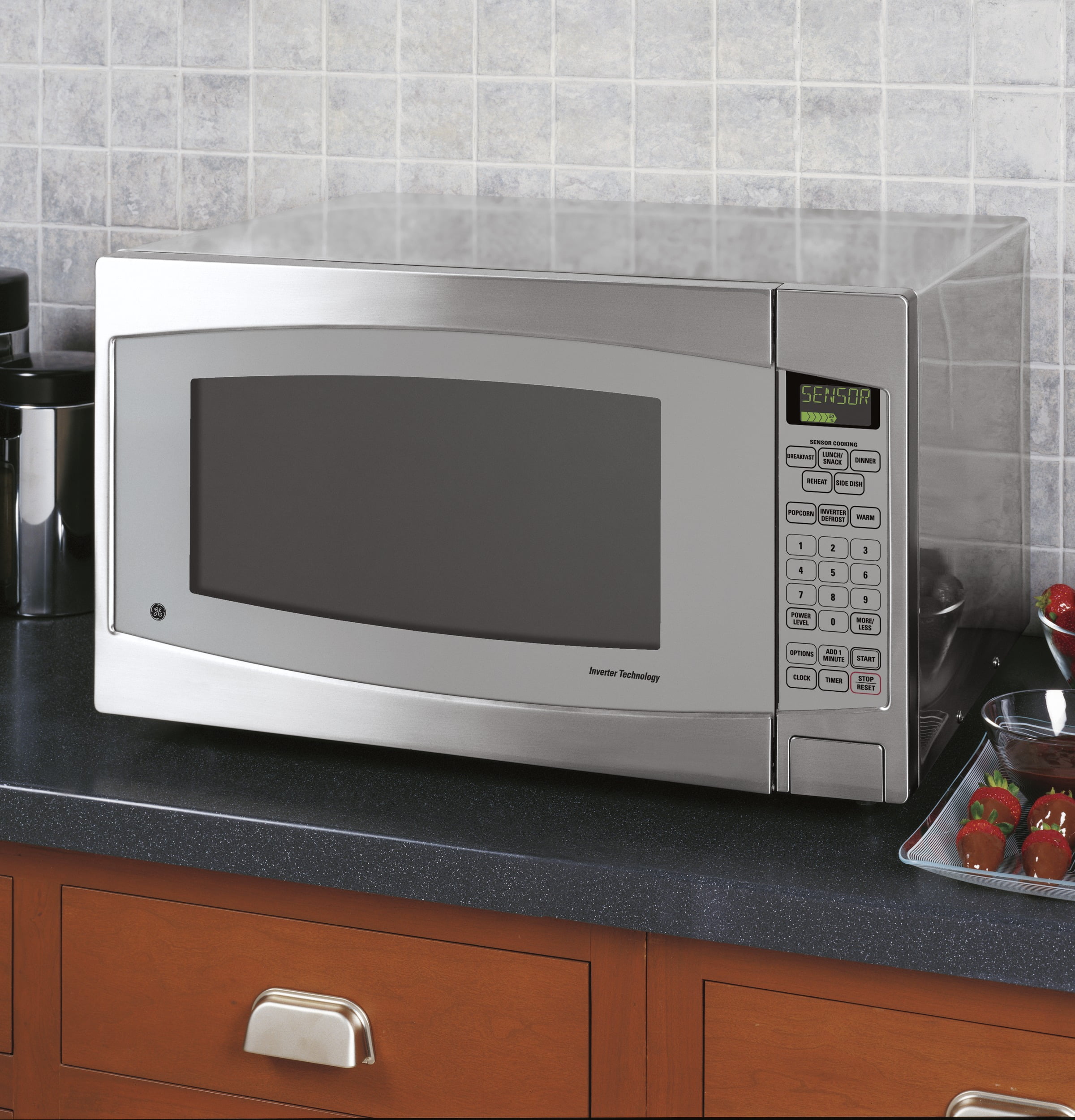 G E Jes2251sj Profile 2 Cu Ft 1200w Stainless Counter Top G E Jes2251sj Profile 2 Cu Ft