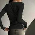 thumbnail image 4 of WBQ Women's Ribbed Sweater Long Sleeve Slim Knitted Pullover, 4 of 7